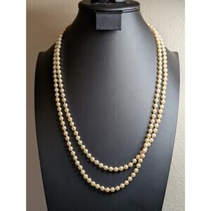Vintage Marvella 5mm 34" Single Strand Faux Pearl Necklace